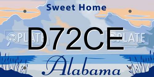 D72CE Alabama License Plate