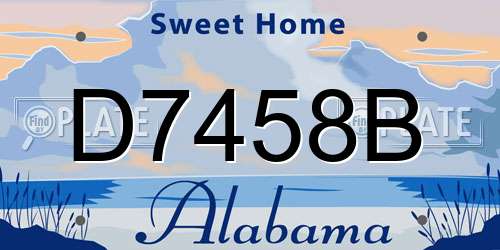 D7458B Alabama License Plate