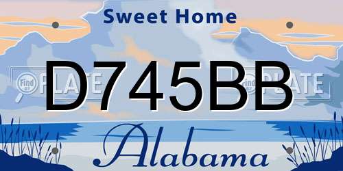 D745BB Alabama License Plate