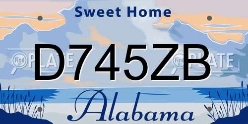 D745ZB Alabama License Plate