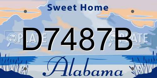 D7487B Alabama License Plate