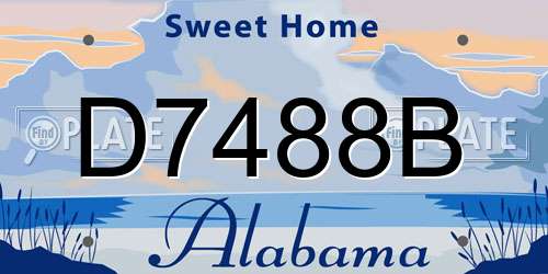 D7488B Alabama License Plate
