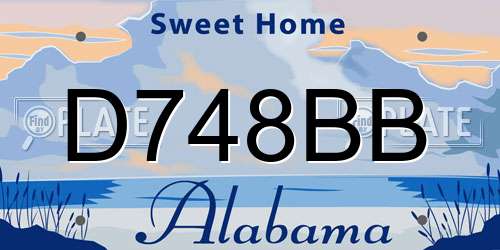 D748BB Alabama License Plate