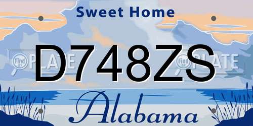 D748ZS Alabama License Plate