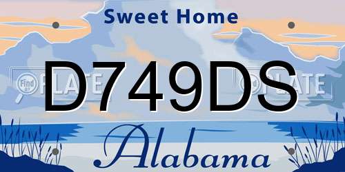 D749DS Alabama License Plate