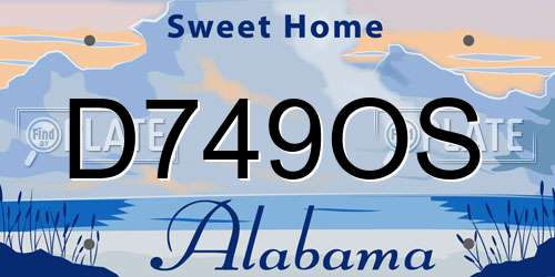 D749OS Alabama License Plate