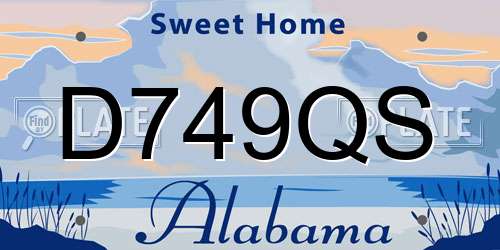 D749QS Alabama License Plate