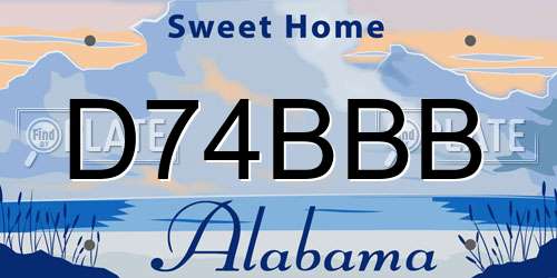 D74BBB Alabama License Plate
