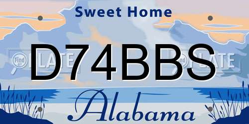 D74BBS Alabama License Plate