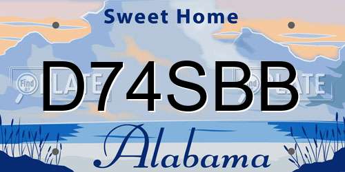 D74SBB Alabama License Plate