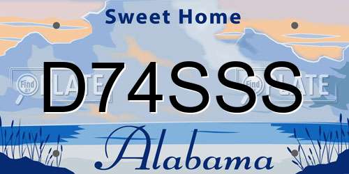 D74SSS Alabama License Plate