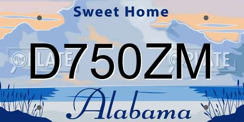 D750ZM Alabama License Plate