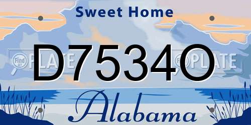 D7534O Alabama License Plate