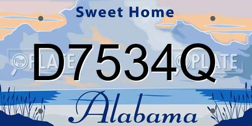 D7534Q Alabama License Plate
