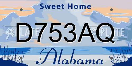 D753AQ Alabama License Plate