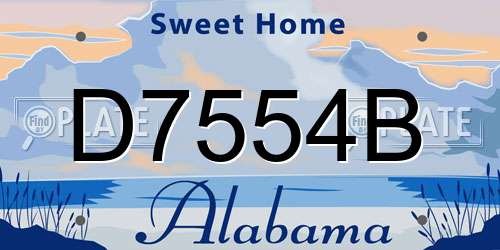 D7554B Alabama License Plate