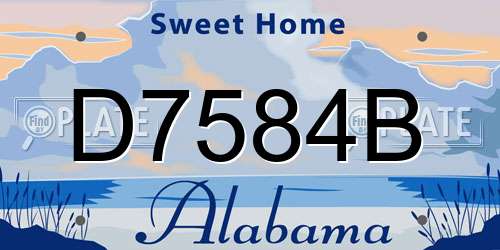 D7584B Alabama License Plate