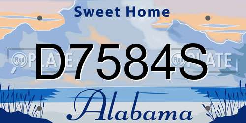 D7584S Alabama License Plate