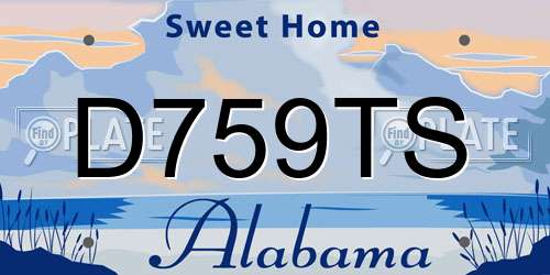 D759TS Alabama License Plate