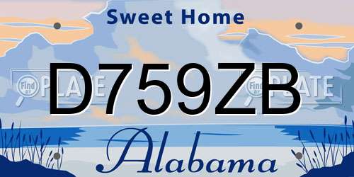 D759ZB Alabama License Plate