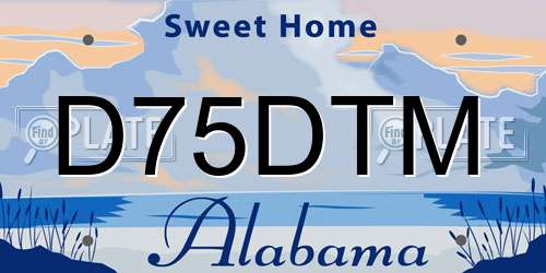 D75DTM Alabama License Plate