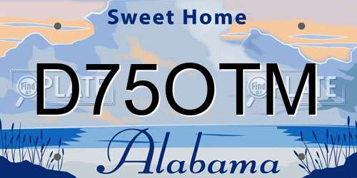 D75OTM Alabama License Plate