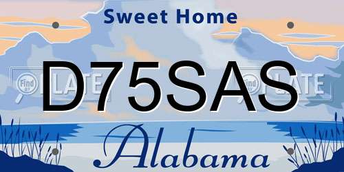 D75SAS Alabama License Plate