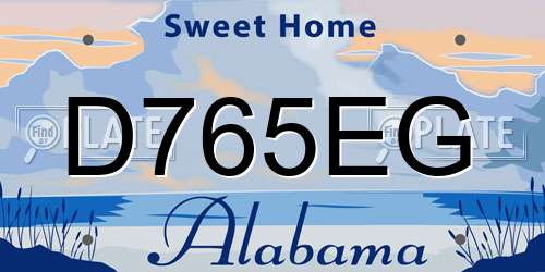D765EG Alabama License Plate