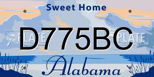 D775BC Alabama License Plate