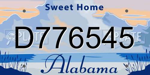 D776545 Alabama License Plate