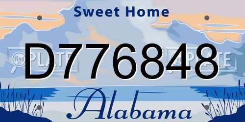 D776848 Alabama License Plate