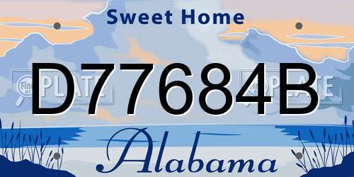 D77684B Alabama License Plate