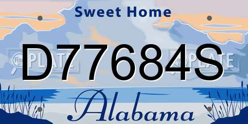 D77684S Alabama License Plate