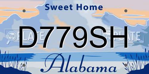 D779SH Alabama License Plate