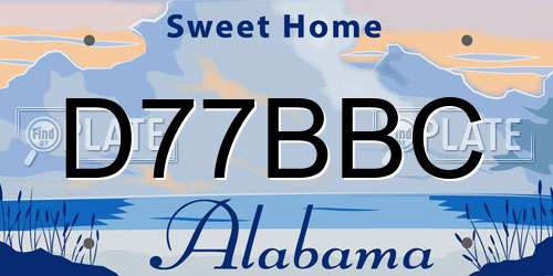 D77BBC Alabama License Plate