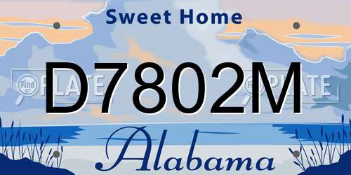 D7802M Alabama License Plate