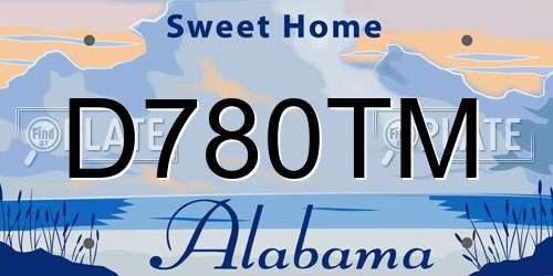 D780TM Alabama License Plate
