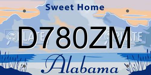 D780ZM Alabama License Plate