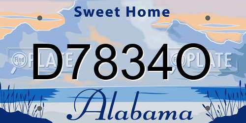 D7834O Alabama License Plate