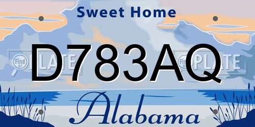 D783AQ Alabama License Plate