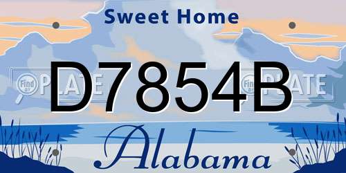 D7854B Alabama License Plate