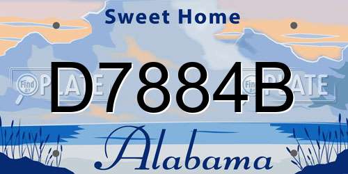 D7884B Alabama License Plate