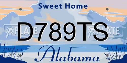 D789TS Alabama License Plate