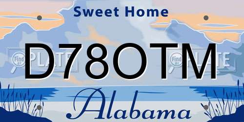D78OTM Alabama License Plate