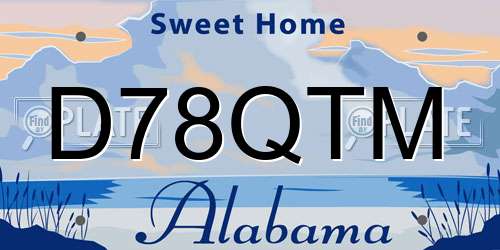 D78QTM Alabama License Plate