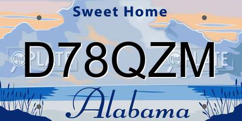 D78QZM Alabama License Plate