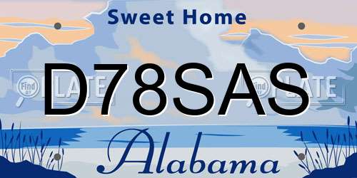 D78SAS Alabama License Plate
