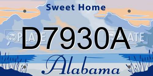 D7930A Alabama License Plate