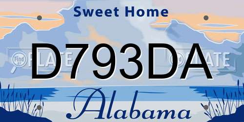 D793DA Alabama License Plate