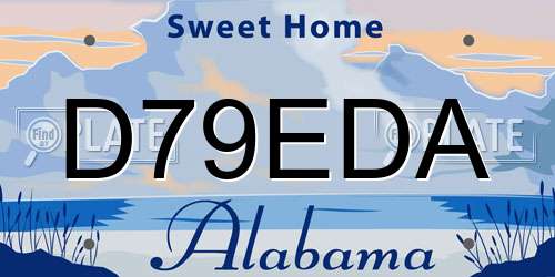 D79EDA Alabama License Plate